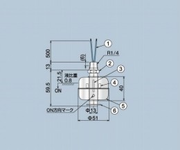 液面フロートスイッチ　KS2TH-A