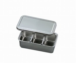 ステンレスバット蓋付き(仲子入り)3ツ入