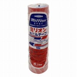 ミリオンビニルテープ　赤　10巻入