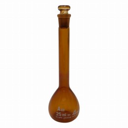 メスフラスコ茶25ml高精度　ASONE