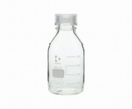 ねじ口瓶丸型白　透明キャップ付500ml