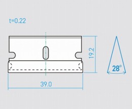 機械用刃物(特殊形状) O39-1CZ 28°