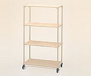 ポールシェルフ900mm4段キャスター付