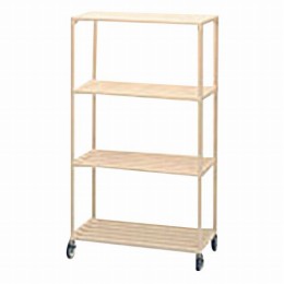 ポールシェルフ900mm4段キャスター付