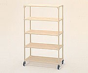 ポールシェルフ900mm5段キャスター付