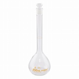 メスフラスコ　白　200mL　JIS規格　JCSS校正付