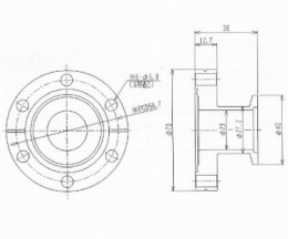 変換フランジ　NW25-ICF70-C