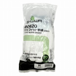 極薄EXフィット手袋B0620Wht-M