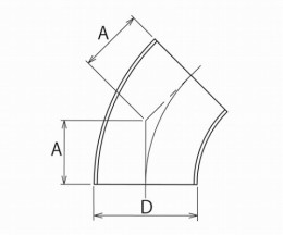溶接45°エルボ　EQ-WS3-4S