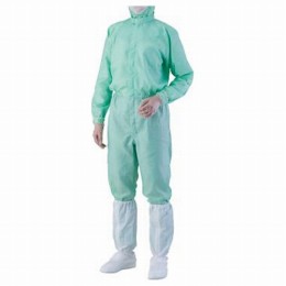 緑M　異物混入対策ツナギ服腰裏付