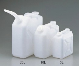角型瓶　白　(ノズル付)　5L