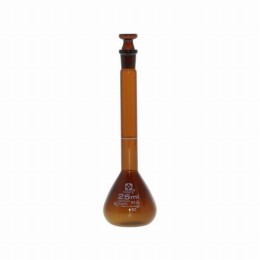 メスフラスコ　茶　25ml　シバタ