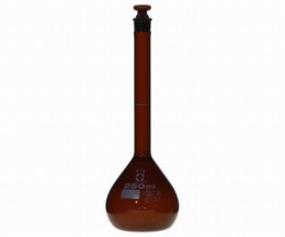 メスフラスコ　茶　250mL　SPG　JCSS校正付