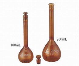 透明ズリメスフラスコ　50ml　茶
