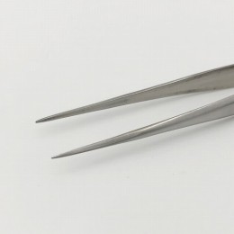 ステンレス製ピンセット　歯科直165mm