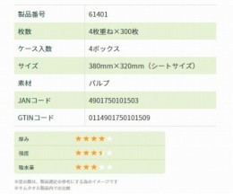 キムタオルホワイト61401　1200枚