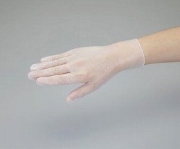 ビニール使いきり手袋 粉つき モデルローブ 半透明 LL