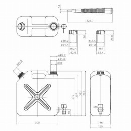 レバーコック付瓶　平角缶(2ケロ)10L