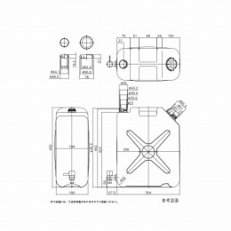 レバーコック付瓶　平角缶2ケロ　A20L