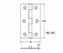 P-615　ステン蝶番　64mm　2個