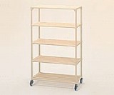 ポールシェルフ1500mm5段キャスター