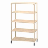 ポールシェルフ900mm5段キャスター付